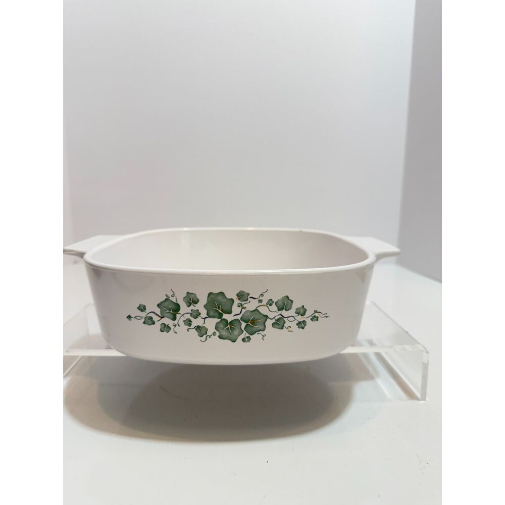 6Vintage 1 Liter Corningware Casserole Dish Callaway Green Ivy Pattern No Lid